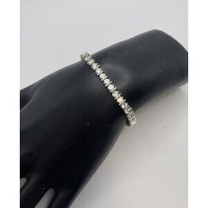 FAS 925 Sterling Silver CZ Tennis Bracelet Sz 7” 10.70gr